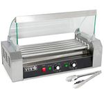 VIVO Electric 12 Hot Dog and 5 Roller Grill Warmer, Cooker Machine with Cover (HOTDG-V205)