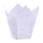 24 PME Tulip-Shaped Muffin Cases, Rainbow Polka Dots