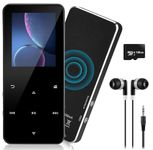 144GB MP3 Player with Bluetooth 5.2 Portable Multi-Function Music Player with HD Speaker,FM Radio, Voice Recorder, E-Book, HiFi Sound, Slim Design Metal Shell (Earphones Included)