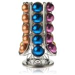 Peak Coffee Pod Holder for 30+ Nespresso Vertuo Vertuoline Pods- Extra Storage Available Inside Carousel – Capsules Storage Organiser 360° Rotating Rack Stand for Nespresso – Non Slip & Anti Scratch