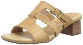 Clarks Women's Desirae Palm Slide Sandal, Light Tan Lea, 5.5 UK