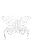 Hi-Line Gift Ltd Metal Garden Décor-Butterfly Bench, White, Item Size: 60-Inch X 18-Inch X 42-Inch H