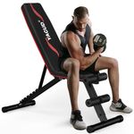 Yagud Weight Bench, Adjustable Workout Benches for Home Gym Dumbbell Exercise,800 LB Stable Incline Decline Bench For Full Body Workout, 2 Sec Fast Folding Strength Training Sit up Bench