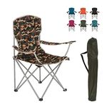 Highlander Camping Chair - Compact & Lightweight Folding Chair, 2.2kg, Portable Chair for Outdoors, Durable Steel Frame Arm Chair with Cup Holder