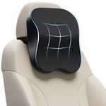 FOVERA Car Neck Rest Pillow | 2 Years Warranty | Memory Foam Neck Pillow for Car, Car Seat Head Rest Cushion for Neck & Cervical Support - Relieves Neck Pain (Medium, Black, Pack of 1)