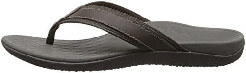 Vionic with Orthaheel Technology Men's Tide Toe Post Sandal,Brown,US 9 M