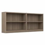 Bush Furniture Universal Small 2 Shelf Bookcase in Ash Gray - Set of 2