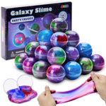 JOYIN Slime Party Favors, 24 Pack Mixed Colors Galaxy Slime Ball Party Favors - Stretchy, Non-Sticky, Mess-Free, Stress Relief, and Safe for Girls and Boys - Classroom Reward, Party Supplies