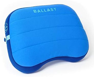 Ballast Coussin de plage gonflable pour plage, camping, relaxation en plein air Bleu océan 35,6 x 27,9 cm