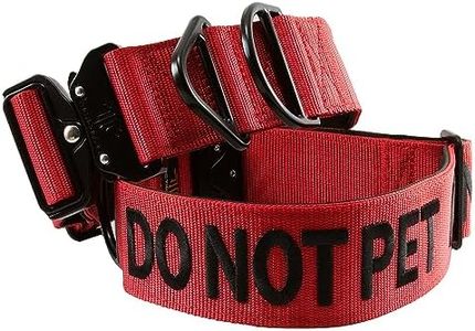 Tacticollar - DO NOT PET, 2 inch Nylon Collar for Medium and Large Dogs, Neoprene Padded Inside, Communicate Your Dogs Needs to Prevent Accidents (Red/Black, Medium 2" Wide)
