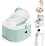 CheerTry 3-in-1 Toddler Potty Training Toilet & Detachable Training Seat & Sturdy Step Stool, Larger Potty Chair for Boy & Girl with Comfortable Backrest, Armrests, Splash Guard
