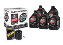 Maxima Racing USA 90-129018PC Chrome Milwaukee-Eight Synthetic 20W-50 Filter Complete Oil Change Kit