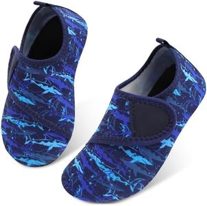 L-RUN Toddler Boys Girls Water Shoes Quick Drying Summer Swimming Shoes Kids Skin Aqua Sock Navy 4-4.5 Big Kid=EU36-37