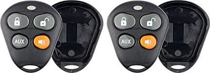 KeylessOption Keyless Entry Remote Control Starter Car Key Fob Case Shell Outer Cover Button Pads For Viper Automate Alarms (Pack of 2) ...