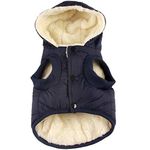 JoyDaog(Warm Fleece Lining) Dog Hoodie in Winter,Small Dog Jacket Puppy Coats with Hooded(Blue M)