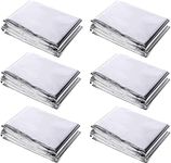 Xccj 6 Pack High Silver Reflective Mylar Film, 83x 52 in, Garden Greenhouse Covering Foil Sheets for Plant Growth, Grow Room, First Aid, Camping, Outdoor Survival