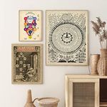 3 Pieces Kabbalistic Tree Of Life Poster 72 Names Of God Metaphysics Medieval Art Print Tarot Attributions Kabbalah Wall Canvas Painting 60Cmx80Cm No Frame