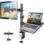 HUANUO Monitor Arm with Laptop Tray for 13 to 32 Inch Screen & 17 Inch Notebook, Monitor and Laptop Stand, Monitor Arm Desk Mount Fits VESA 75 / 100