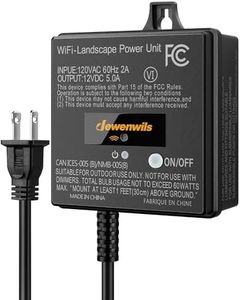 DEWENWILS 60W WiFi Low Voltage Transformer, 120V AC to 12V DC, Smart Outdoor Low Voltage Landscape Transformer with Timer, Work with Alexa & Google Home, Weatherproof for Landscape Lights, FCC Listed