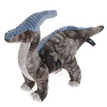 Dinosaur Plush Toy, 40cm Parasaurolophus Stuffed Animal Throw Plushie Doll, Soft Grey Fluffy Friend Hugging Cushion - Present for Every Age & Occasion