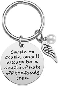 Cousin Gifts Keychain - Cousin to Cousin We Will Always Be a Couple of Nuts off the Tree Cousin Jewelry Gift for Women Girl Funny, Christmas Gifts Birthday Gifts for Cousin, Stainless Steel