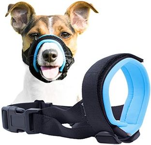 Gentle Muzzle Guard for Dogs - Prevents Biting and Unwanted Chewing Safely – New Secure Comfort Fit - Soft Neoprene Padding – No More Chafing – Training Guide Helps Build Bonds with Pet (Blue, XS)
