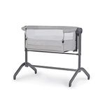 Kinderkraft BEA Bedside Bed, Co-Sleeper Cot for newborn, Adjustable height, Mattress and sheet in set, Easy to transport, Grey