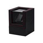 Mcbazel Automatic Watch Winder, Watch Winders for 1 Watches,Automatic Watch Winder Box with Quiet Motor Leather Carbon Fiber Pattern-Black Red