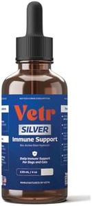 Vetr Silver Immune Support for Dogs and Cats, 4oz/120mL Liquid in Amber Bottle with Oral Dropper, Professional Grade Colloidal Silver Supplement for Daily Wellness and Seasonal Defense