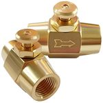 Uenede 2PCS Brass Push Button Check Valve, 1/4" NPT Female Thread, Air One-Way Control Switch Shut-Off Valve