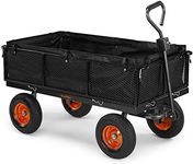 VonHaus Garden Cart – Trolley, Trailer, Truck, Utility Wagon with Wipe Clean Lining, Mesh Panels, Steel Frame, 600kg Weight Capacity – Heavy Duty for Outdoors, Festivals, Tools, Plants, Logs, Camping