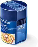 STAEDTLER 512 00 Noris Club Double-Hole Tub Sharpener for Graphite & Colour Pencils up to 10.2mm Diameter (1 x Sharpener)