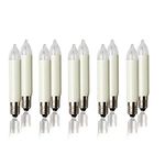 Hellum Replacement Candles for Candle Arch, 10 Pieces 8V 3W Small Candle for Christmas Tree Candles Inside and Outside with 30 Burning Points, Bulbs for Light Arch E10/ 8V/ 3W/ 22 Lumen 932010