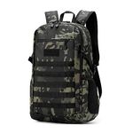 HUNTVP 30L Daypack Schoolbag Molle Military Backpack Student School Rucksack Daysack for Outdoor Running Working (Camo)