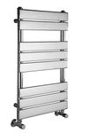 NRG Bathroom Flat Panel Heated Towel Rail Radiator Modern Central Heating Warmer Wall Mounted Ladder Rad 800×450mm Chrome