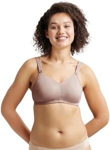 Jockey Women's Wirefree Non Padded Microfiber Nylon Elastane Stretch Full Coverage Minimizer Plus Size Bra with Broad Fabric Straps_Style_1841_Mocha_40DD