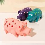 Wady 3PCS Squeaky Pig Dog Toys, Dots Latex Rubber Dog Chew Toys Grunting Pig Oinks Grunts for Small Medium Dogs, Sizes 8 inches Long