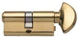 Rockwell Security 90 Degree Solid Brass Euro Profile Cylinder Lock in Polished Brass Finish Fits 1-3/4 Inch Thick Doors