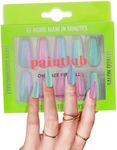 PaintLab Press-On Nails Manicure Kit, Check you out II, 30-Piece Set, Long-Lasting Fake Nails with Glue, File, Prep Pad & Cuticle Stick