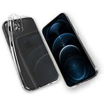 Hetcher Tech Premium iPhone 12 Pro Case Transparent Silicone with Dust Protection - Protective Case Compatible with Apple iPhone 12 Pro