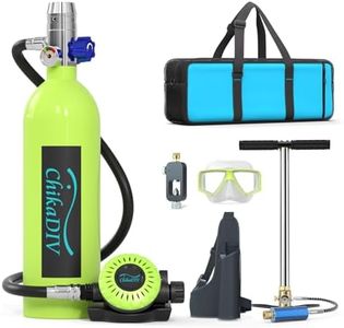 CHIKADIV 1L Mini Scuba Tank with 17 Minutes Mini Diving Tank with Pump Portable Oxygen Tank for Diving Underwater Tank Diving Package Diving Gear Snorkeling Equipment B Green