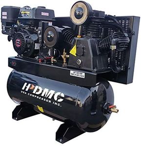 HPDMC 13HP Gas Air Compressor 24CFM 180PSI - Electric Start Gas Powered w/ 30Gal ASME Tank Industrial Piston Pump for Truck Repair, Construction Sites & Workshop | Heavy Duty Portable Air Compressed