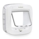 PetSafe Microchip Cat Door - Exterior or Interior Cat Flap - Multi-User RFID Access for up to 40 Pets - 4-Way Locking, Weatherproof, DIY Easy Install - White