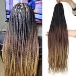 24 Inch Box Braids Crochet Hair 1B/