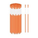 FiberMarker Reflective Driveway Markers 48Inch Orange 100Pack 5/16Inch Dia Hollow Driveway Poles for Easy Visibility at Night