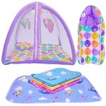 Toddylon Newborn Baby's Mosquito Mattress Net Bed Sleeping Bag & 4 Plastic Diaper Changing Sheets (3PCS Set)