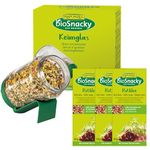 BioSnacky Red Clover Sarter Kit - 1 x Glass Germinator Jar and 3 x Red Clover Seeds 30g