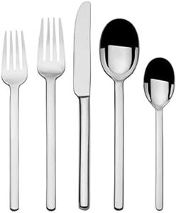 Mikasa Zena 20-Piece Flatware Set, Service for 4, 18/0 Stainless Steel Silverware with Contemporary Curved Design, Dishwasher Safe Cutlery Set