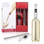 Wine Cooler Stick - Wine Bottle Chiller Stick with Pourer, Stainless Steel Wine Cooler Stick Set Wine Chill Rod Easy to Use for Pro Bartender Making and Wine Lover - Gift Idea