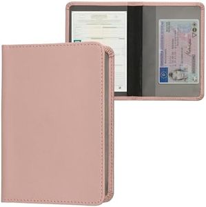 kwmobile Registration and Insurance Holder - Car Document Holder for Vehicle Documents and Cards - PU Leather - Rose Gold